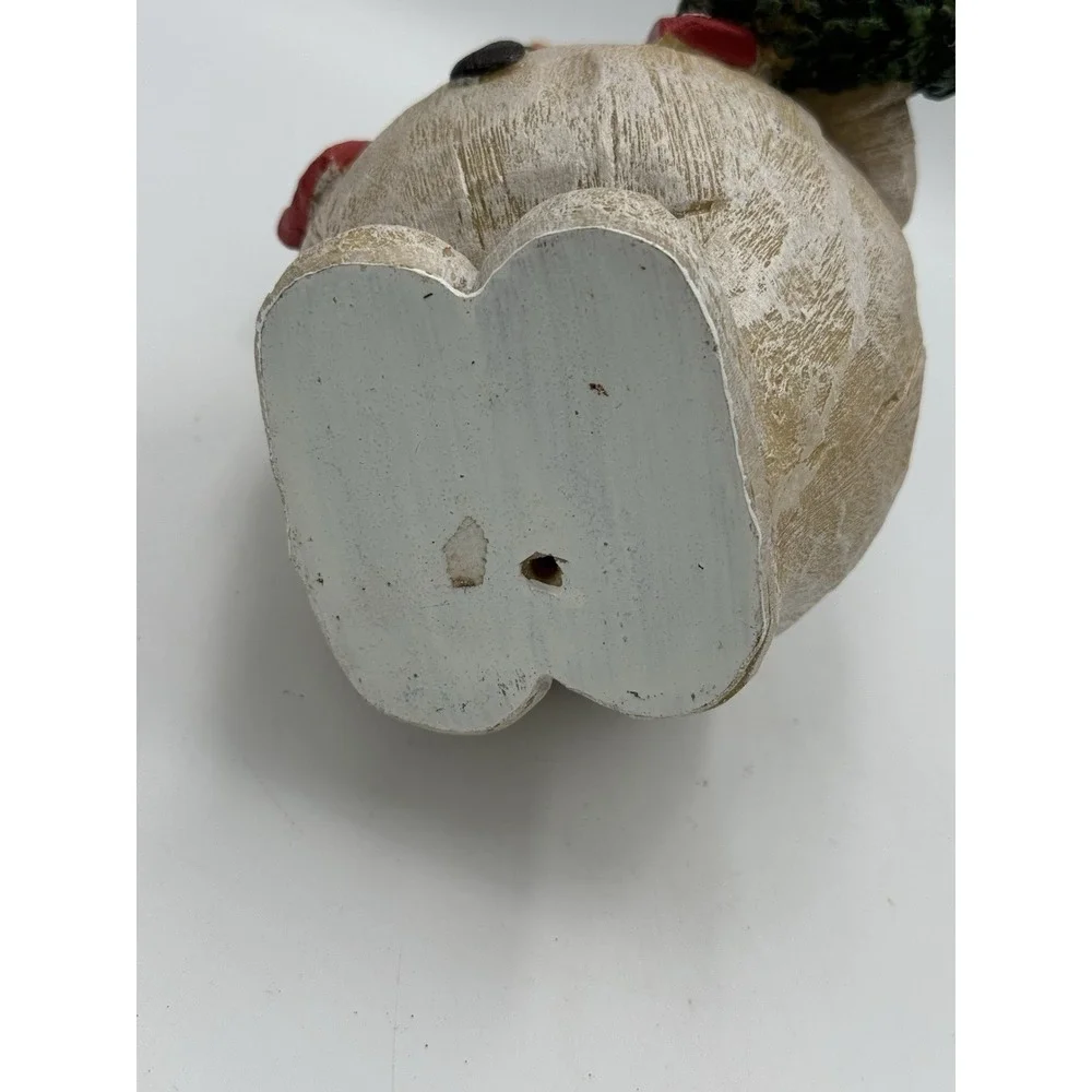 Glenhaven Snowman Figure Resin Christmas Decor Candy Cane Wreath